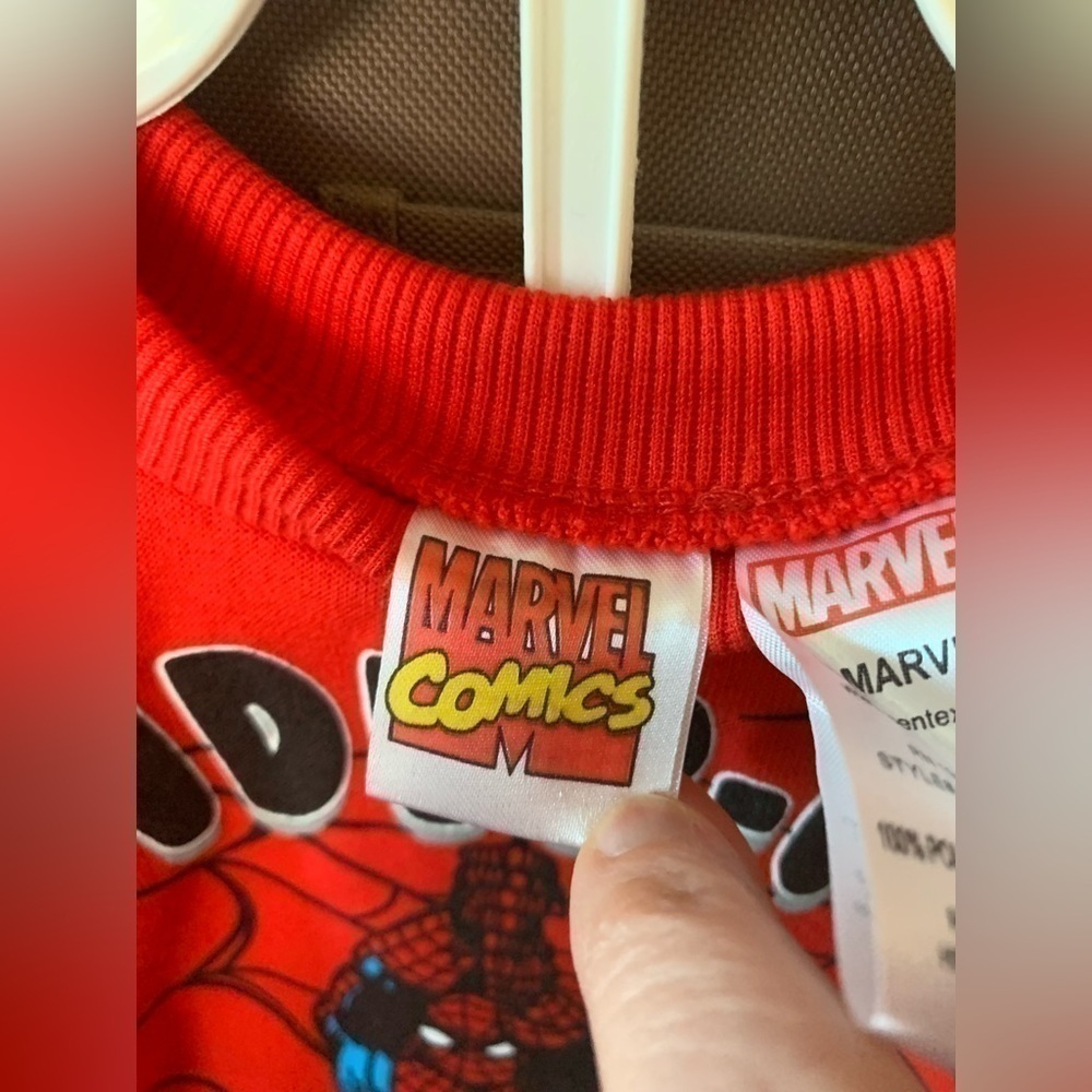 MARVEL Spider Man Comic Sweatshirt Jogger Pajama Set Fleece Crew Neck NWT - Picture 6 of 10